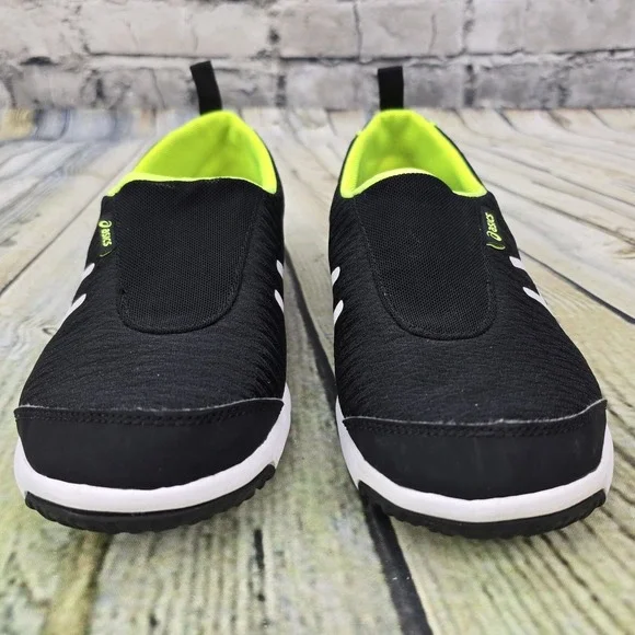 ASICS Metrolyte 2 Slip-On Shoes Women's 7.5 Black Neon Lightweight Walking Q555N